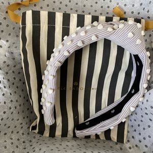 LELE SADOUGHI MOTHER OF PEARL HEARTS KNOTTED slim HEADBAND